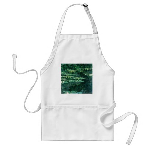 WATER LILIES IN GREEN POND by Claude Monet  Adult Apron