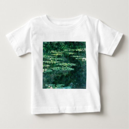 WATER LILIES IN GREEN POND by Claude Monet  Baby T_Shirt