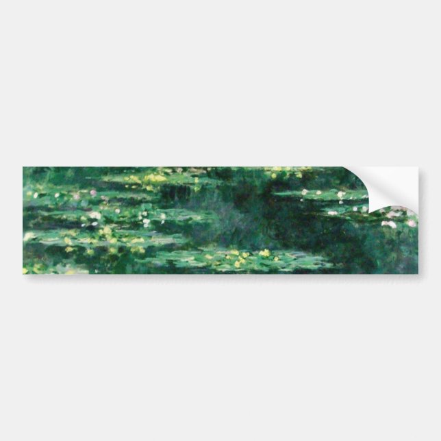 WATER LILIES IN GREEN POND by Claude Monet  Bumper Sticker (Front)