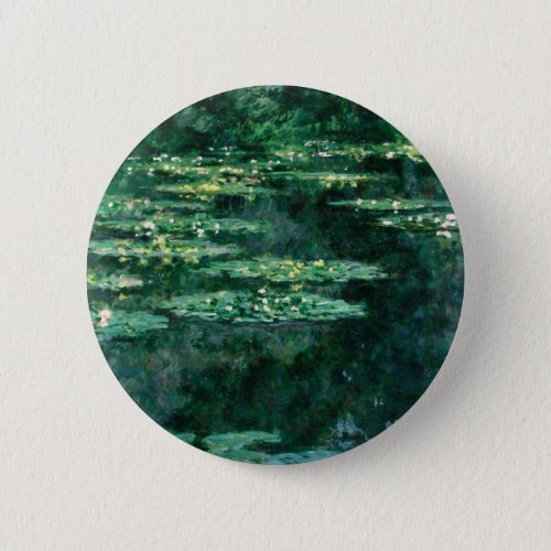 WATER LILIES IN GREEN POND by Claude Monet  Button