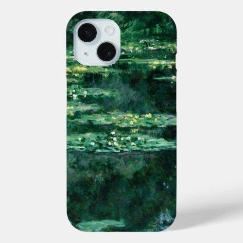 WATER LILIES IN GREEN POND by Claude Monet  iPhone 15 Case