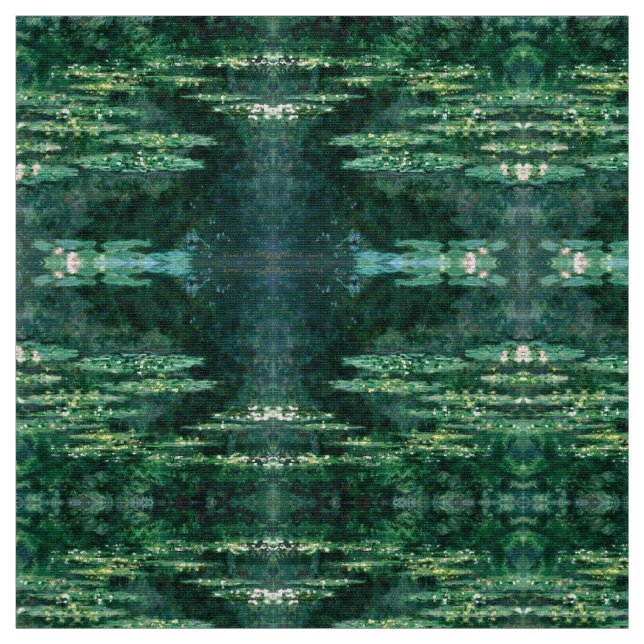 WATER LILIES IN GREEN POND by Claude Monet  Fabric (Swatch)