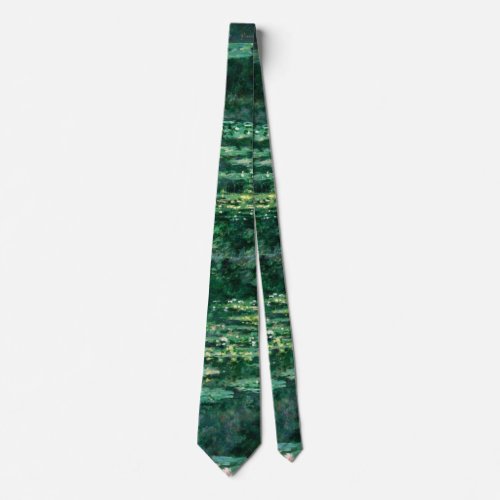 WATER LILIES IN GREEN POND by Claude Monet Neck Tie