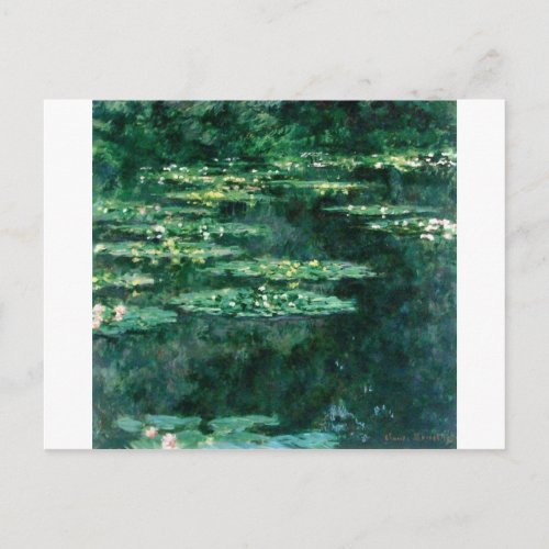 WATER LILIES IN GREEN POND by Claude Monet  Postcard