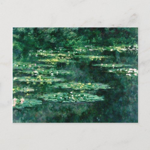 WATER LILIES IN GREEN POND by Claude Monet  Postcard