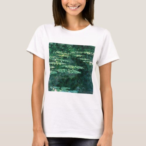 WATER LILIES IN GREEN POND by Claude Monet  T_Shirt