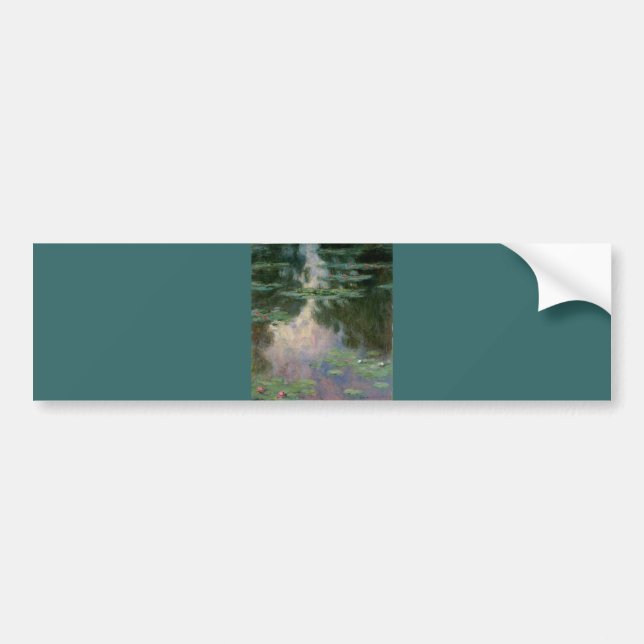 WATER LILIES IN PINK GREEN POND by Claude Monet Bumper Sticker (Front)