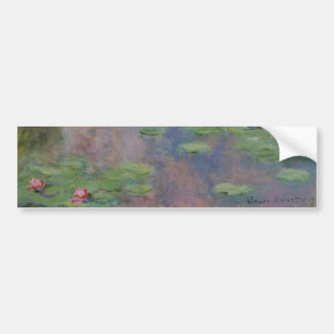 WATER LILIES IN PINK GREEN POND by Claude Monet Bumper Sticker