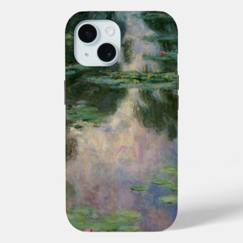 WATER LILIES IN PINK GREEN POND by Claude Monet iPhone 15 Case
