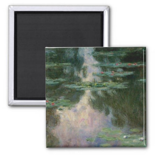 WATER LILIES IN PINK GREEN POND by Claude Monet Magnet