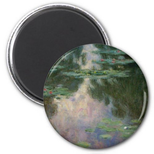 WATER LILIES IN PINK GREEN POND by Claude Monet Magnet