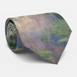 WATER LILIES IN PINK GREEN POND by Claude Monet Neck Tie