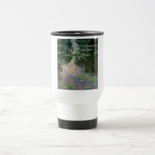 WATER LILIES IN PINK GREEN POND by Claude Monet Travel Mug