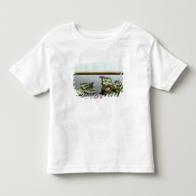 Water lilies in pond by ocean toddler t-shirt (Front)