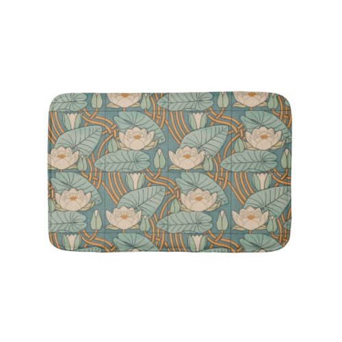 Water Lilies Lily Art Nouveau Nature Bath Mat