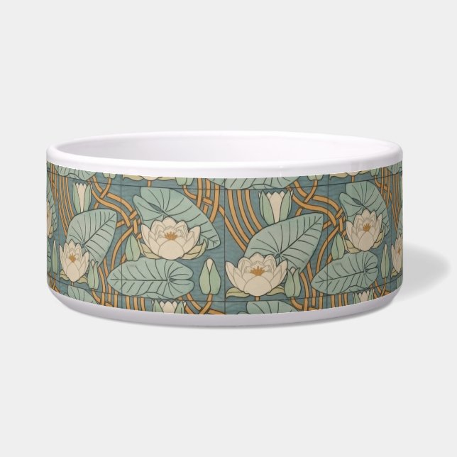 Water Lilies Lily Art Nouveau Nature Bowl (Front)