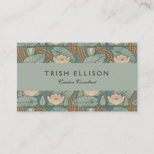 Water Lilies Lily Art Nouveau Nature Business Card