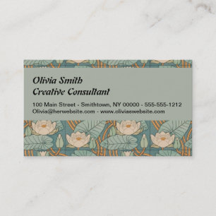 Water Lilies Lily Art Nouveau Nature Business Card