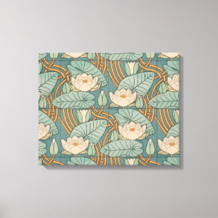 Water Lilies Lily Art Nouveau Nature Canvas Print