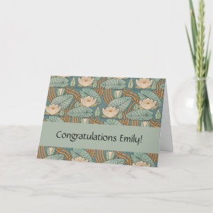 Water Lilies Lily Art Nouveau Nature Card
