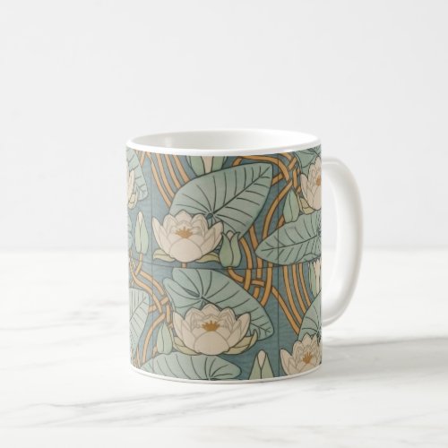 Water Lilies Lily Art Nouveau Nature Coffee Mug