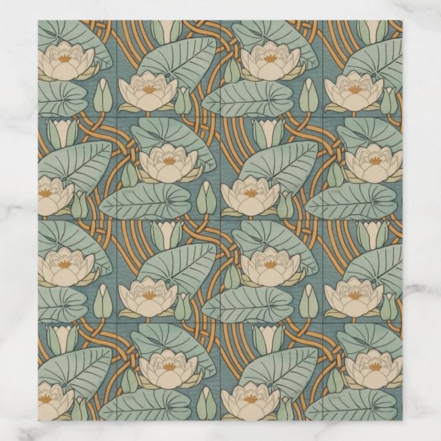 Water Lilies Lily Art Nouveau Nature Envelope Liner (Design)