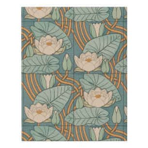 Water Lilies Lily Art Nouveau Nature Faux Canvas Print