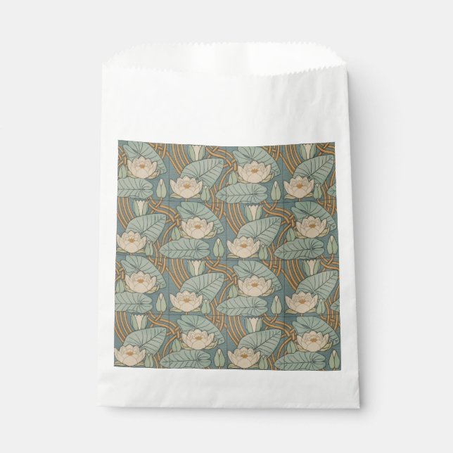 Water Lilies Lily Art Nouveau Nature Favor Bag (Front)