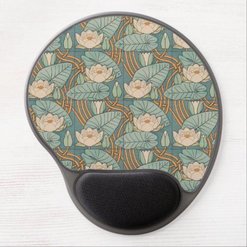 Water Lilies Lily Art Nouveau Nature Gel Mouse Pad