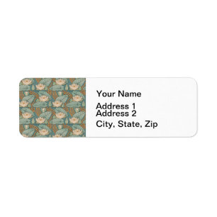 Water Lilies Lily Art Nouveau Nature Label