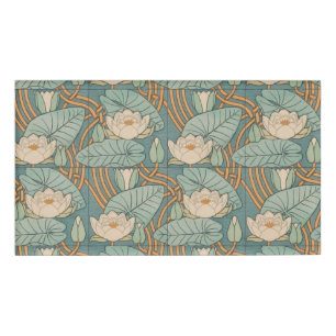 Water Lilies Lily Art Nouveau Nature Name Tag