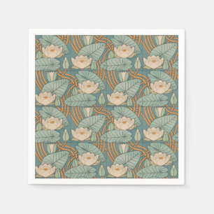 Water Lilies Lily Art Nouveau Nature Napkins