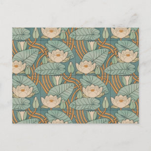 Water Lilies Lily Art Nouveau Nature Postcard