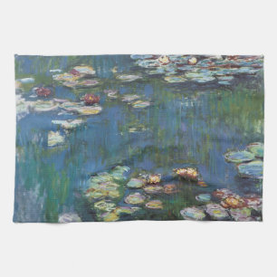 Water lilies,one of many painting of claude Monet Kitchen Towel