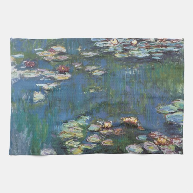 Water lilies,one of many painting of claude Monet Kitchen Towel (Horizontal)
