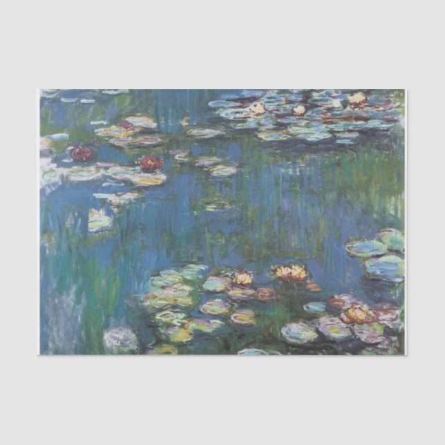 Water lilies,one of many painting of claude Monet Tissue Paper (Front)