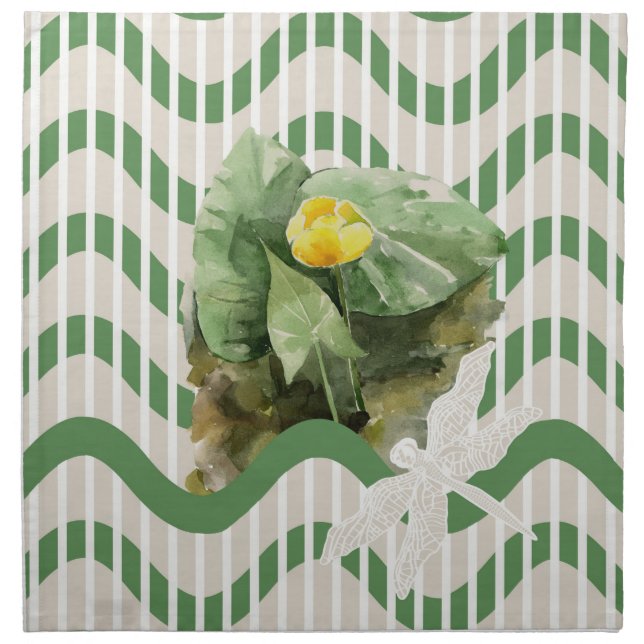Water lilies pattern cloth napkin (Front)