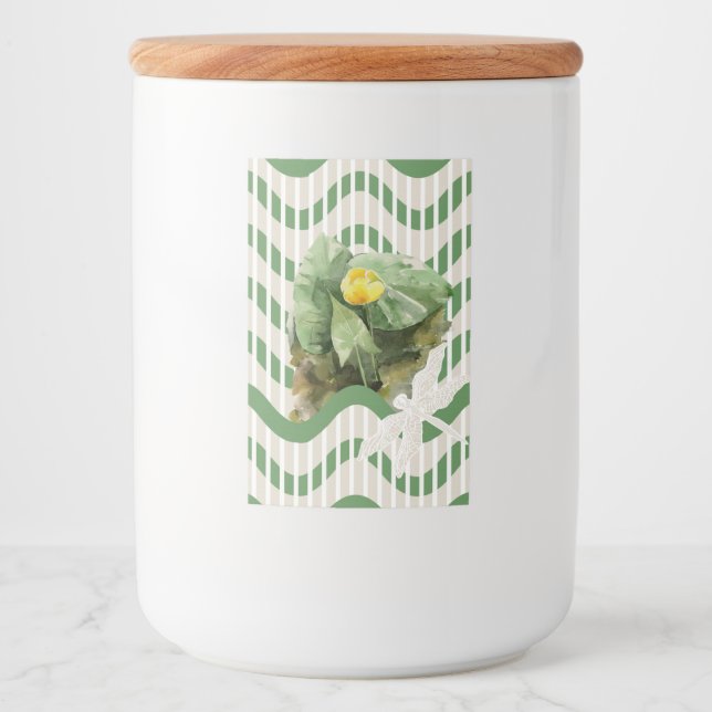 Water lilies pattern food label (Front)