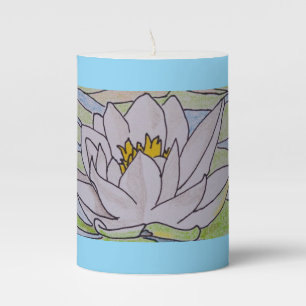Water Lilies Pillar Candle