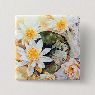 water lilies pinback button