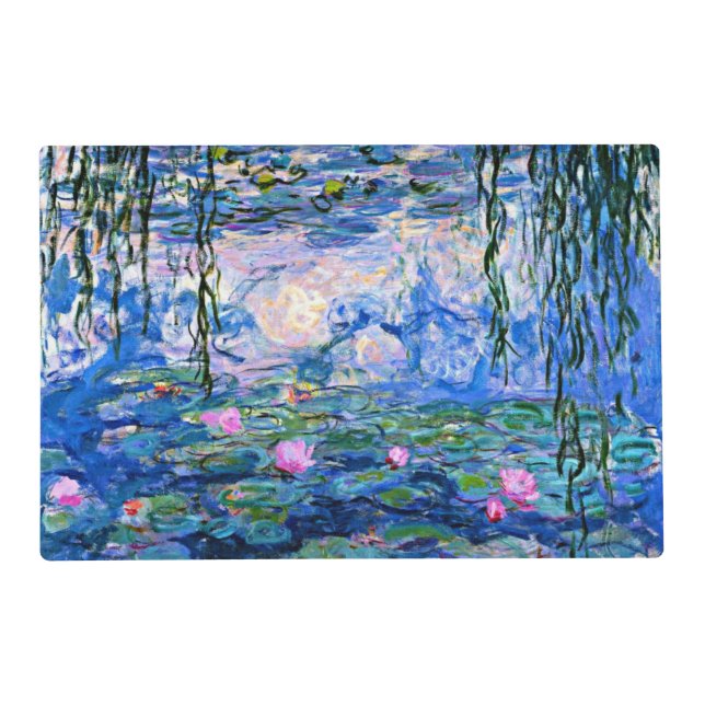 Water Lilies (pink) 1919 famous painting by Monet Placemat (Front)
