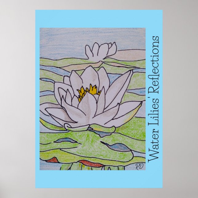 Water Lilies' Reflections  Poster (Front)