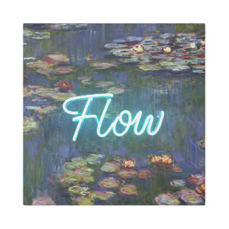 Water Lilies Remix – Neon “FLOW” Wall Art & Gifts