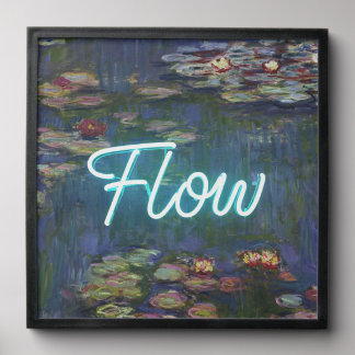 Water Lilies Remix – Neon “FLOW” Wall Art & Gifts Peel And Stick Photo Tile