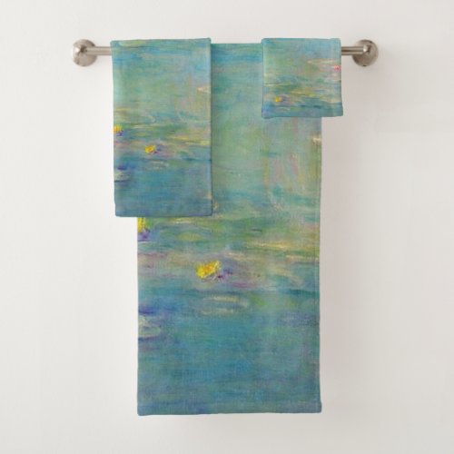 Water Lilies Series by Claude Monet Bath Towel Set