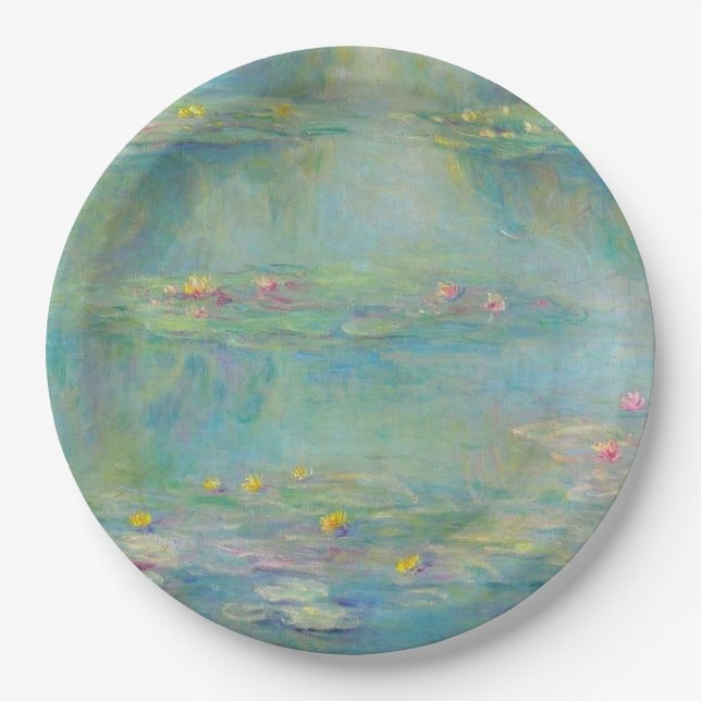 Water Lilies Series by Claude Monet Paper Plates (Front)