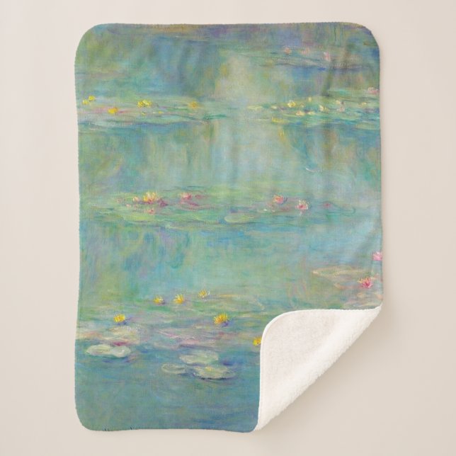 Water Lilies Series by Claude Monet Sherpa Blanket (Front)