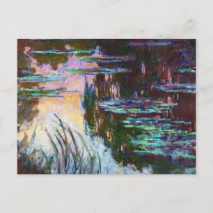 Water Lilies, Setting Sun Claude Monet Postcard