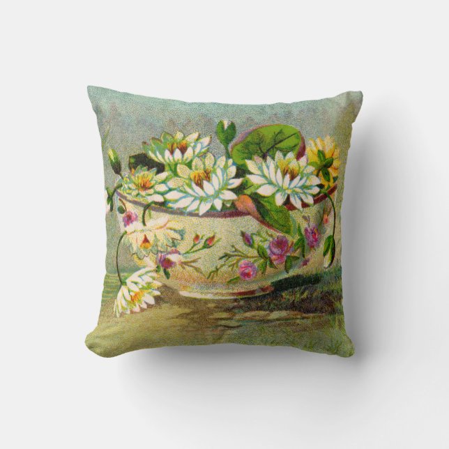 Water Lilies Throw Pillow (Front)