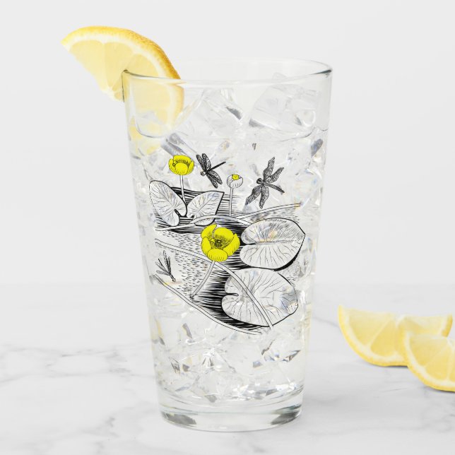 Water-lilies yellow engraving glass (Front Ice)